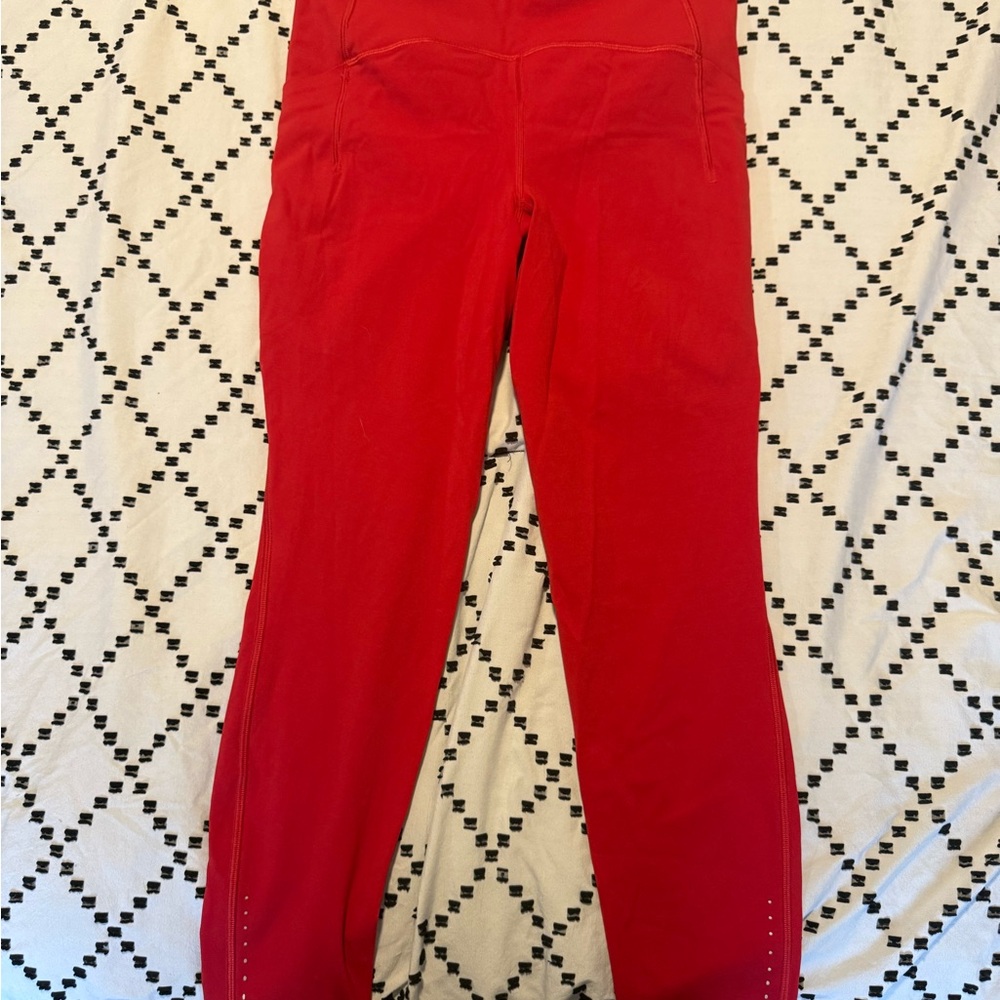 Lululemon Bold Red Athletic Leggings